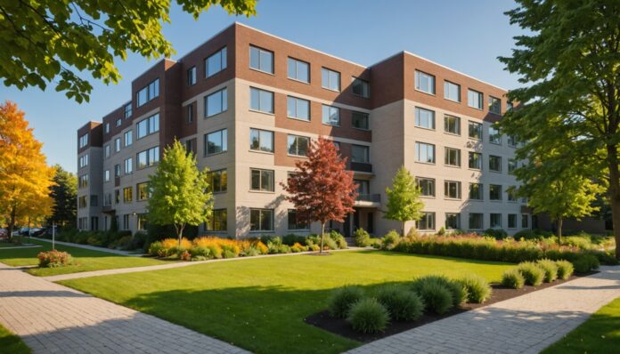 Résidence pour aînés moderne à Montréal, projet Groupe HD et Groupe Patrimoine